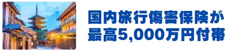 国内旅行傷害保険が最高5,000万円